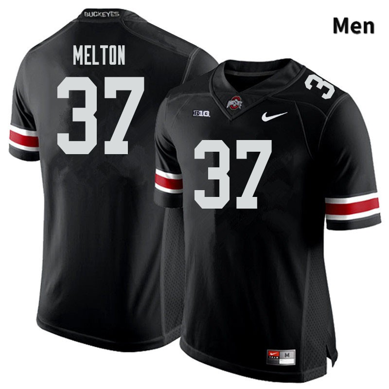 Ohio State Buckeyes Mitchell Melton Men's #37 Black Authentic Stitched College Football Jersey